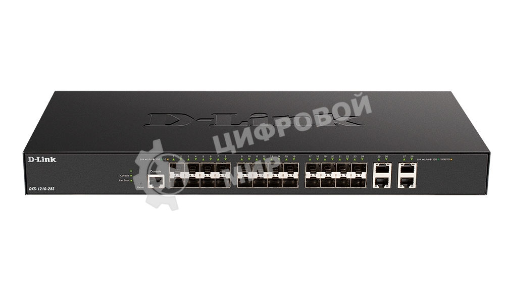 Коммутатор D-Link DXS-1210-28S/A1A, 24×10 Гбит/с SFP+ + 4×10 Гбит/с Combo, управляемый