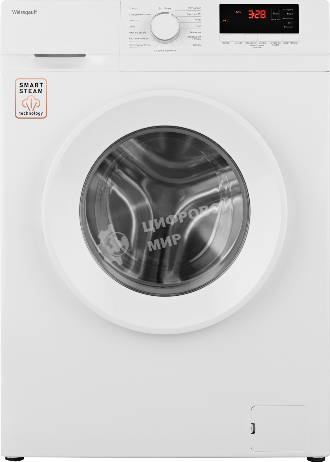 Стиральная машина Weissgauff WM 46106 Steam белый, загрузка фронтальная 6 кг, 1000 об/мин, класс: А+