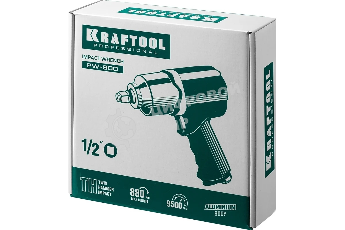 Гайковерт KRAFTOOL PW-900 ударный пневматический, 1/2
