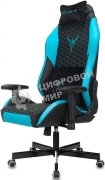 Кресло игровое Knight Neon черный/голубой соты эко.кожа с подголов. крестовина металл