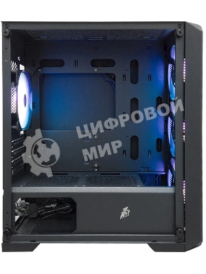 Компьютерный корпус 1STPLAYER TRILOBITE T5 ARGb Black, mATX, 4x120мм ARGb fans