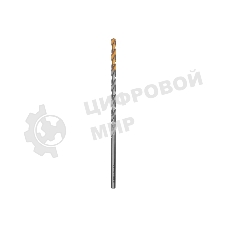 Сверло спиральное по металлу Denzel 4,2 х 119 мм, Р6М5, Golden Tip, удлиненное
