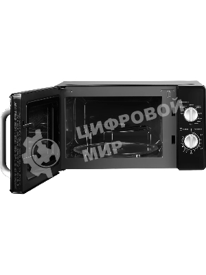 Микроволновая печь HOME HMG207DB черный, 20 л, 700 Вт, переключатели - поворотный механизм