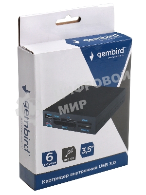 Кард-ридер Gembird FDI2-ALLIN1-03-B/черный/TF/SD/MS/CF/XD SDHC/USB 3.0/пластик