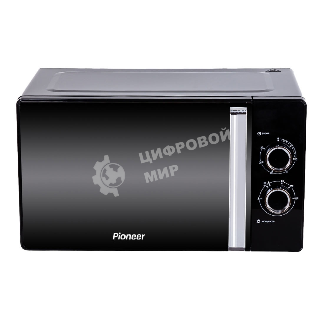 Микроволновая печь Pioneer MW361S черный, 23 л, 800 Вт, переключатели - поворотный механизм