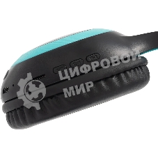 Гарнитура накладные Digma BT-15 черный/голубой беспроводные bluetooth оголовье