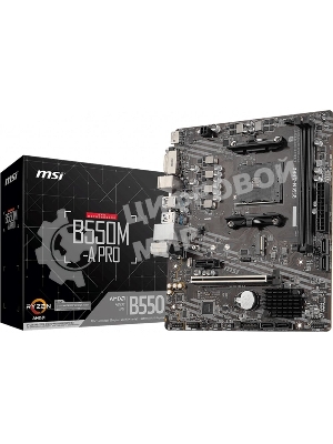 Материнская плата MSI B550M-A PRO, AM4, AMD B550, 2xDDR4, 4xSATA, 1xM.2, 1xPCIe 4.0 x16, 1xPCIe x1, 1xDVI-D, 1xHDMI, 1x 1Gb LAN, 2xUSB 2.0, 4xUSB 3.2 Gen 1, 3x3.5 мм, 7.1, mATX