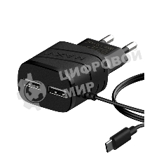 Сетевое зарядное устройство Maxvi TCM-202TB, 2xUSB, 5V, 2A, Type-C