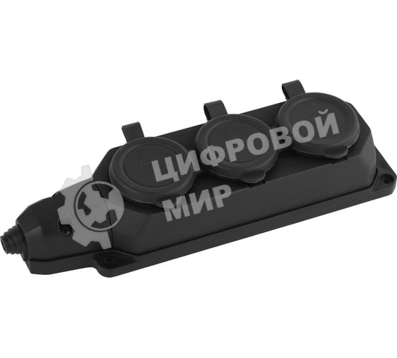 Колодка каучуковая ЭРА с/з 3гн 16A IP44 черная