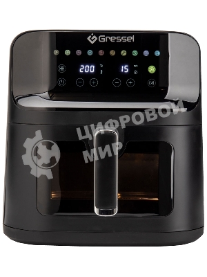 Аэрогриль Gressel GAF-1826 черный, 1700 Вт, 7,5 л, сенсор, 10 программ