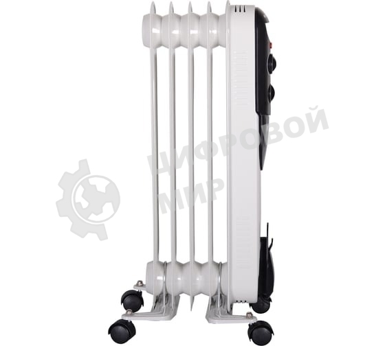 Обогреватель масляный Ресанта ОМПТ- 5Н (5 секций), белый, 1000 Вт, 10 м2, термостат 67/3/2