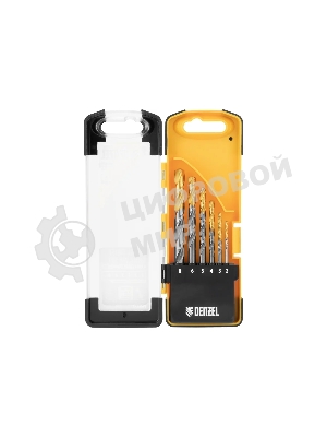 Набор сверл по металлу Denzel 2-8мм, Р6М5К8-TiN, Golden Tip, 6 шт