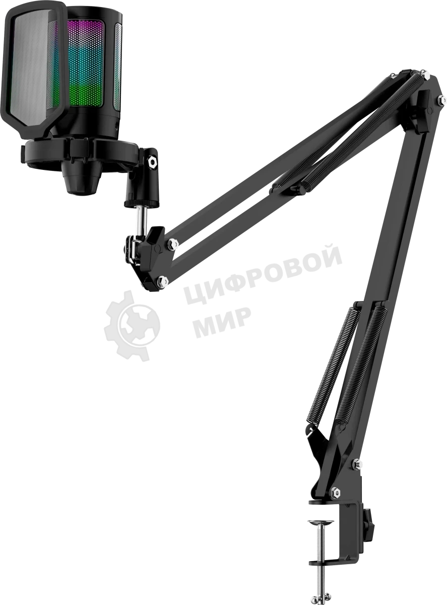 Игровой стрим микрофон Defender Impulse GMC 650 USB, RGB, стойка, провод 1.7 м 1