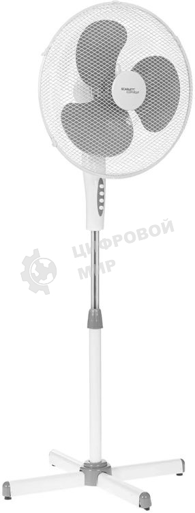 Вентилятор SCARLETT SC-SF111B01 белый/серый, напольный, 45 Вт, 3 скорости, 40 см