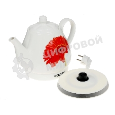 Электрочайник Centek CT-0062 белый, 2.0 л, 2000 Вт, скрытый нагревательный элемент