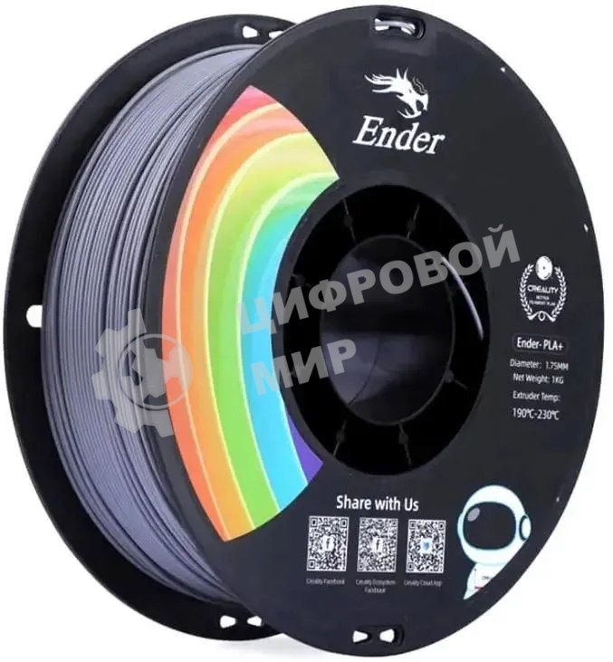 Пластик для принтера 3D Creality 3301010308 PLA d1.75мм 1кг 1цв. серый