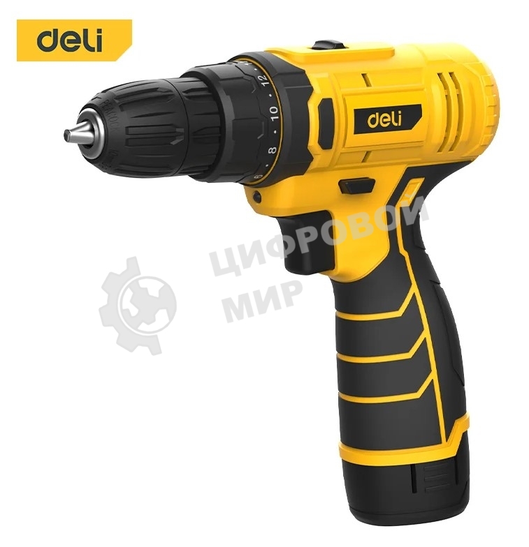 Дрель-шуруповерт аккумуляторная Deli DL-DZ12-5A2, 12В, 1 АКБ, Кейс