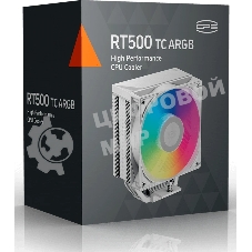 Кулер для процессора PCcooler RT500 TC ARGB, белый, 120 мм, алюминий/медь, 500-2200 об/мин, 34.9 дБ, 4 pin PWM, 240 Вт, высота 152 мм