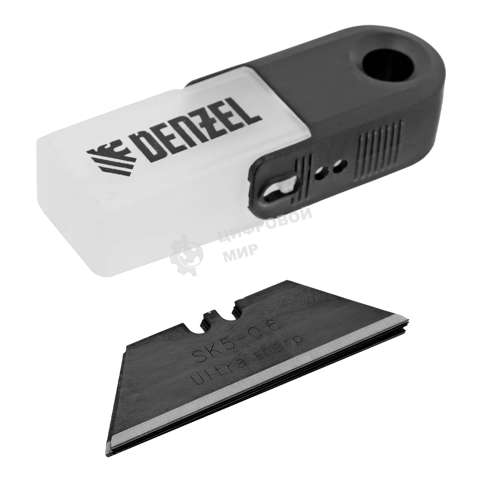Лезвия Denzel 19 мм, сталь SK5 - 0,6 мм, трапециевидные, 5 шт.