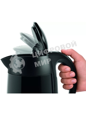 Чайник электрический Bosch TWK3P423 1.7 л, 2400 Вт, черный (корпус: нержавеющая сталь)
