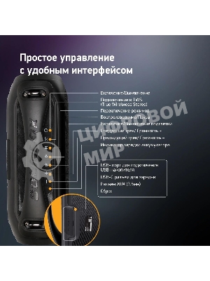 Колонка портативная Digma D-PS1530 черный/черный 50W 2.1 BT 10м 3000mAh