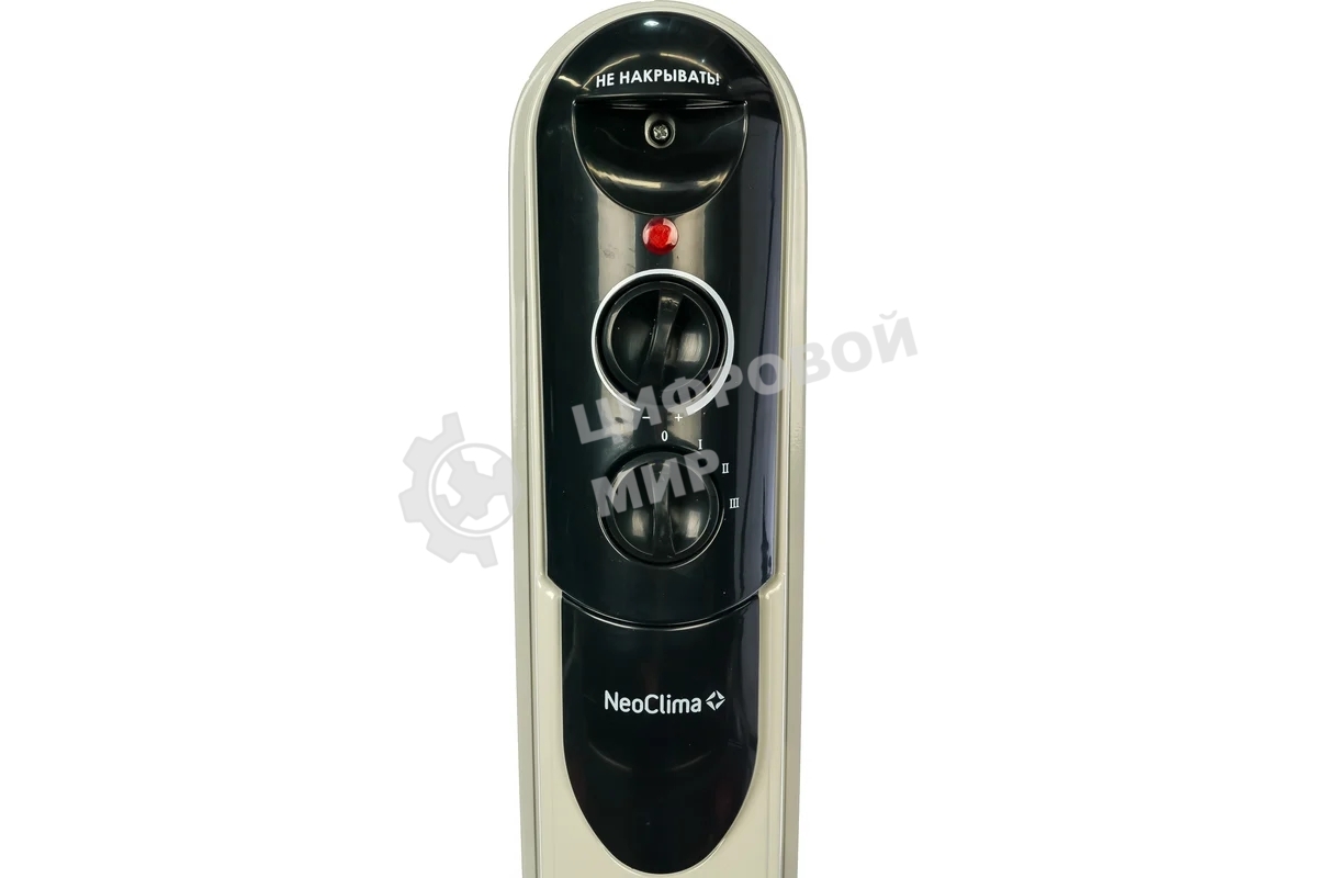 Обогреватель масляный Neoclima NC 9309, белый/черный, 2000 Вт, 25 м2, термостат