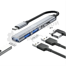 Разветвитель USB-C Digma DHUB-5USB-AC-3.0 5порт. черный