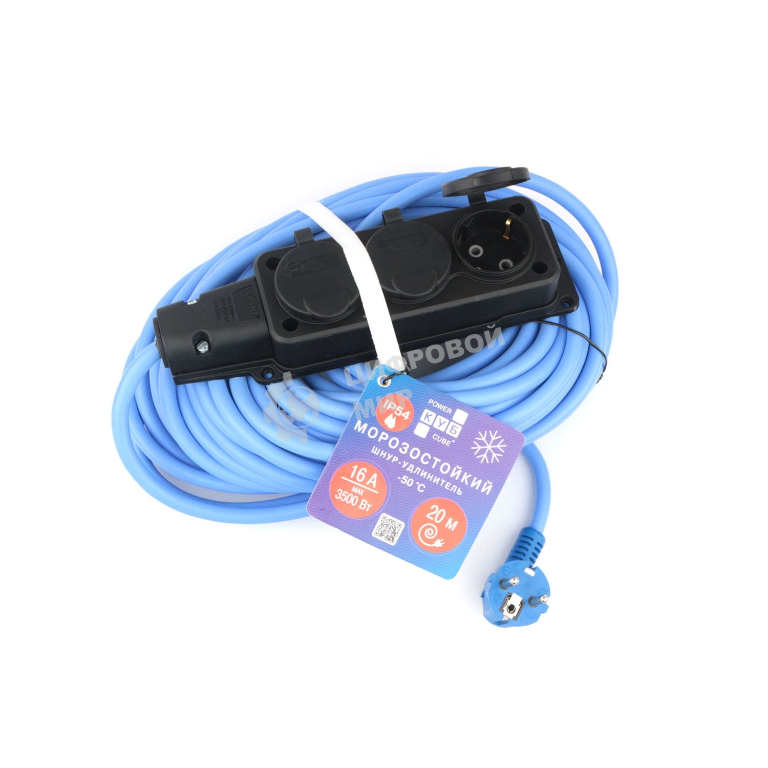 Морозостойкий удлинитель PC 16А, 3 р 20 м 3x2,5 IP54/PC-3GF-R-20(IP)