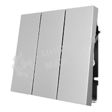 Выключатель 3-кл. СП ZIMA IP20 10А безвинт. зажим серый матовый LEZARD 704-7488-109QC