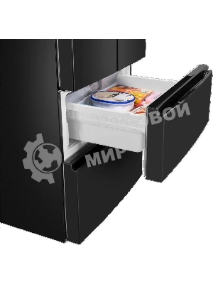 Холодильник Maunfeld MFF180NFBE01 черный трехкамерный 224/113л морозилка снизу, No Frost