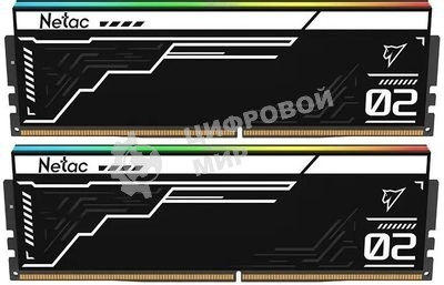 Оперативная память Netac Shadow II RGB, DDR5, 32GB (2x16GB), 6800 MHz, CL34, с радиатором, RGB, чёрный