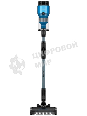 Пылесос вертикальный Grundig VCP 8330 черный/синий, питание от аккумулятора, 150 Вт, уборка сухая, пылесборник 0.7 л