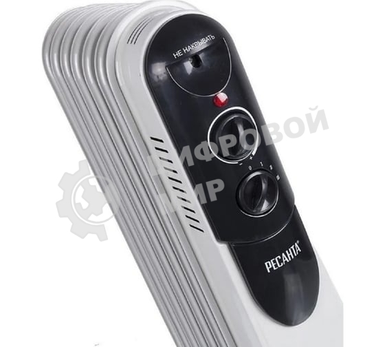 Обогреватель масляный Ресанта ОМПТ- 5Н (5 секций), белый, 1000 Вт, 10 м2, термостат 67/3/2