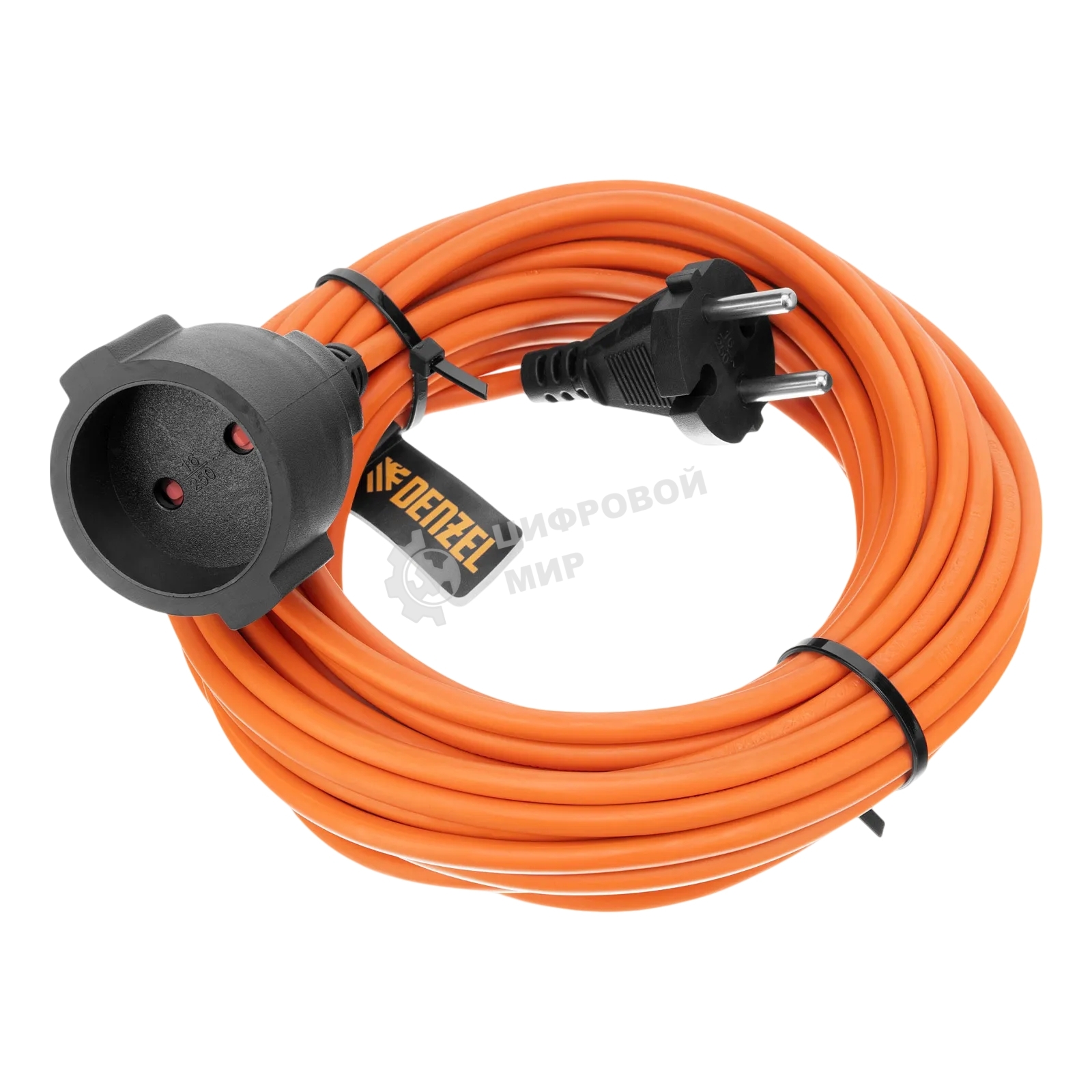 Удлинитель-шнур силовой Garden Series Denzel б/з, ПВС, 10 м, 1 розетка, 2*1 мм