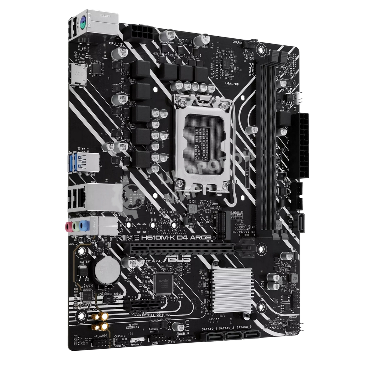 Материнская плата ASUS PRIME H610M-K D4 ARGb, LGA 1700, Intel H610, 2xDDR4, 4xSATA, 1xM.2, 1xPCIe 4.0 x16, 1xHDMI, 1x1Gb LAN, 2xUSB 5Gbps, 4xUSB 2.0, 7.1, mATX