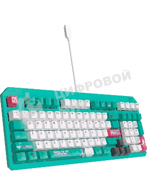 Клавиатура ASUS TUF Gaming K3 Gen II MIKU Edition проводная, USB Type-A, голубой