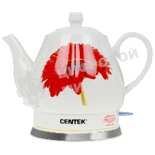 Электрочайник Centek CT-0062 белый, 2.0 л, 2000 Вт, скрытый нагревательный элемент