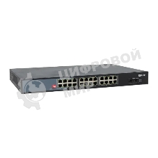 Коммутатор EKF TSX-U-2GX/SFP-24GTP-R, 24×1 Гбит/с PoE + 2×1 Гбит/с SFP, неуправляемый