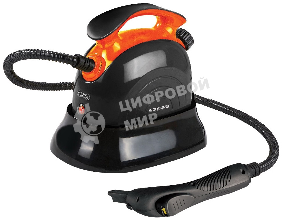 Пароочиститель Endever Odyssey Q-804 чёрный/оранжевый, ручной/напольный, 1800 Вт, 50 г/мин, 1200 мл