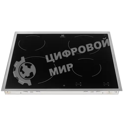 Встраиваемая электрическая панель Electrolux EHF16240XK, 60 см, 4 конфорки, черный цвет, рама из нержавеющей стали