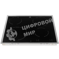 Встраиваемая электрическая панель Electrolux EHF16240XK, 60 см, 4 конфорки, черный цвет, рама из нержавеющей стали
