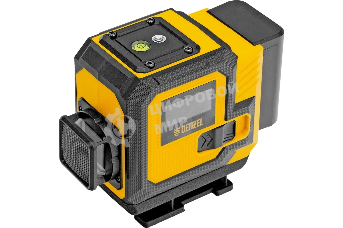 Лазерный уровень мультипризменный Denzel DLV-360-3T, 30 м, зеленый луч, Li-Ion 2,4 Aч, штатив