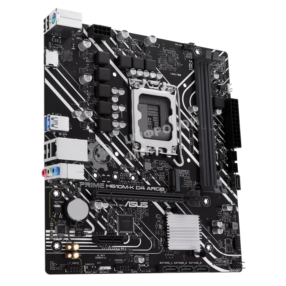 Материнская плата ASUS PRIME H610M-K D4 ARGb, LGA 1700, Intel H610, 2xDDR4, 4xSATA, 1xM.2, 1xPCIe 4.0 x16, 1xHDMI, 1x1Gb LAN, 2xUSB 5Gbps, 4xUSB 2.0, 7.1, mATX