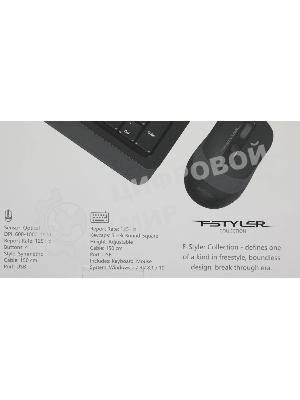 Комплект клавиатура+мышь A4Tech FStyler F1010 проводной, USB, 1600 DPI, чёрный