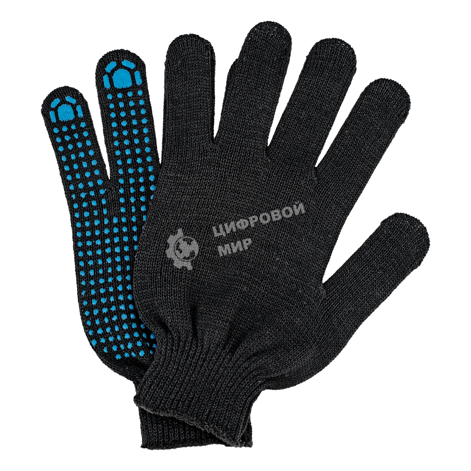 Перчатки трикотажные Сибртех х/б, 200 пар, ПВХ точка, 4 нити, 10 класс