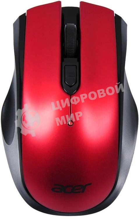 Мышь беспроводная Acer OMR032 черный/красный, 1600 dpi, радиоканал, USB, кнопки - 4