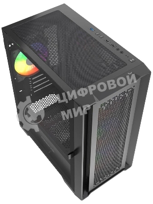 Корпус PowerCase ByteFlow Micro Black LE, Micro-Tower, чёрный