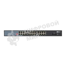 Коммутатор EKF TSX-U-2GX/SFP-24GTP-R, 24×1 Гбит/с PoE + 2×1 Гбит/с SFP, неуправляемый