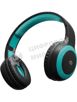 Беспроводные/проводные наушники Digma BT-15 черный/голубой, накладные, Bluetooth + проводной, складная конструкция, до 10 ч
