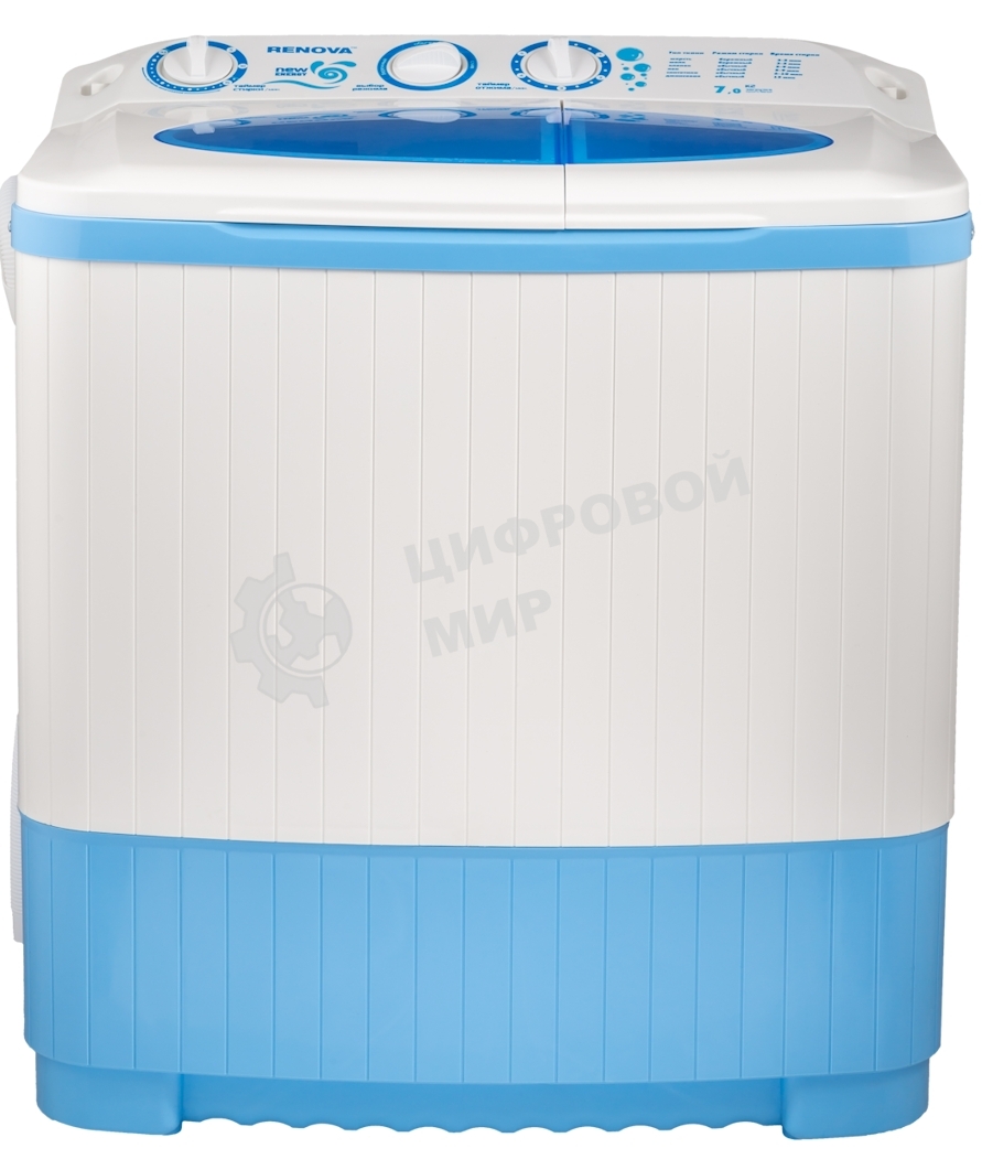 Стиральная машина Renova WS-70P/РЕТ белый/голубой, загрузка вертикальная 5.5 кг, 1350 об/мин, класс: D